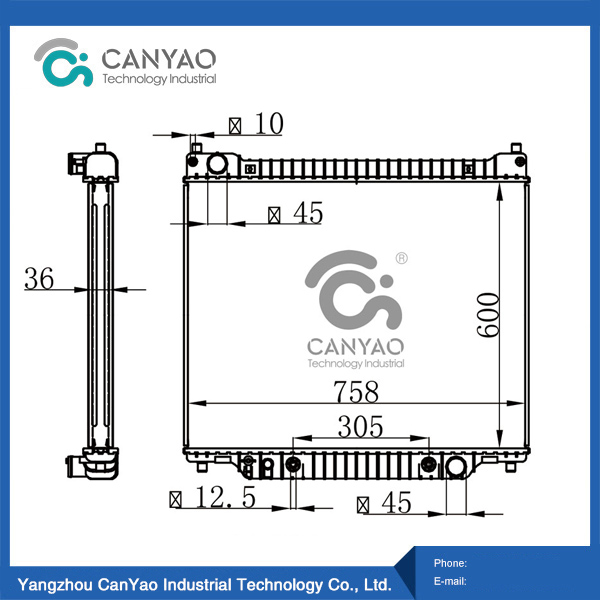 Ford Radiador E-150 BASE V8 4. 6L 97-12 EN PA 36 TAMAÑO DEL TANQUE 76/76×770