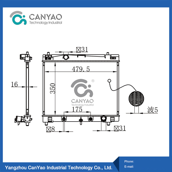 Radiador Toyota VI0S YARIS 1.5L 14-AT 0EM 16400-0M250